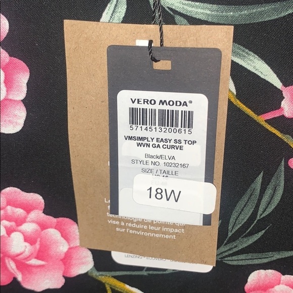 New Vero Moda Plus Size Floral Blouse Size 18W - Picture 9 of 15